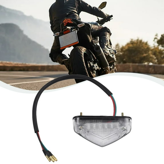 1pc Motorcycle LED Tail Lights Mini Licenses Plate Lamp Red DC 12V Motorbikes Headlight Taillight Rear Stopping Light
