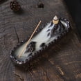 thumbnail image 1 of 1pc Mountain Backflow Incense Burner, Purple Clay Censer for Zen Yoga Home Decor (Without Incense), 1 of 6