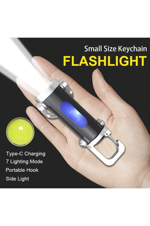 1pc Multi Function Long End Flashlight Mini Portable Keychain Lantern Suitable For Home Outdoor Camping Emergency Work Light