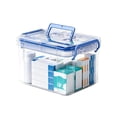 thumbnail image 1 of 1pc Multi-Layer Clear Home Medical Storage Box, Large Capacity Portable First Aid Organizer with Compartmentalized Layers, Transparent BlueTwo-Tier Medicine Box for 1-2 People, 1 of 4