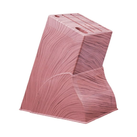 1pc Multi Slot Block Knife Holder, Wood, Natural Texture, Countertop Knife Organizer Rack, Butcher Block with Scissors-Slot, Easy Kitchen Knife Storage