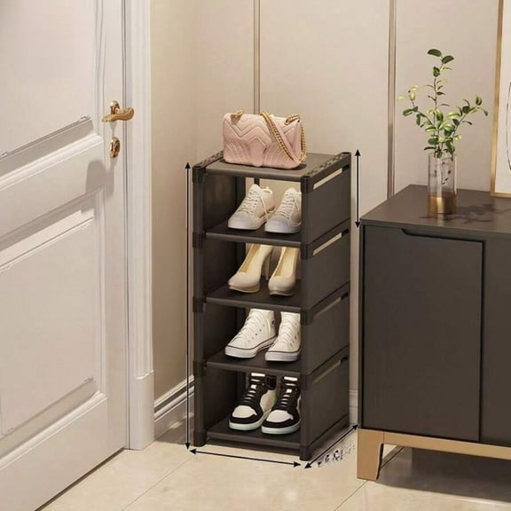 1pc Multi-Tier Single-Row Dustproof Shoe Rack, Adjustable Shoe Cabinet,Multi-Functional Storage Rack, Simple Assembly And Space Saving, Suitable For Entryway, Closet, Bedroom And Living Room