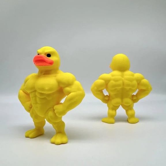 1pc Muscle Duck Statue, 3D Printed Novel Desktop Decoration, Fun Christmas And Halloween Home Decoration For Muscular Men