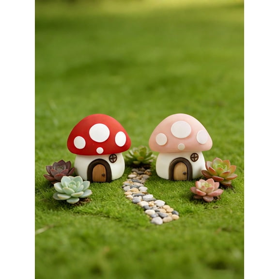 1pc Mushroom House Shaped Desktop Decor Niche Ins Style Room Accessory Micro Landscape Decoration Creative Props Suitable For Various Scenes To Create A Cozy Co