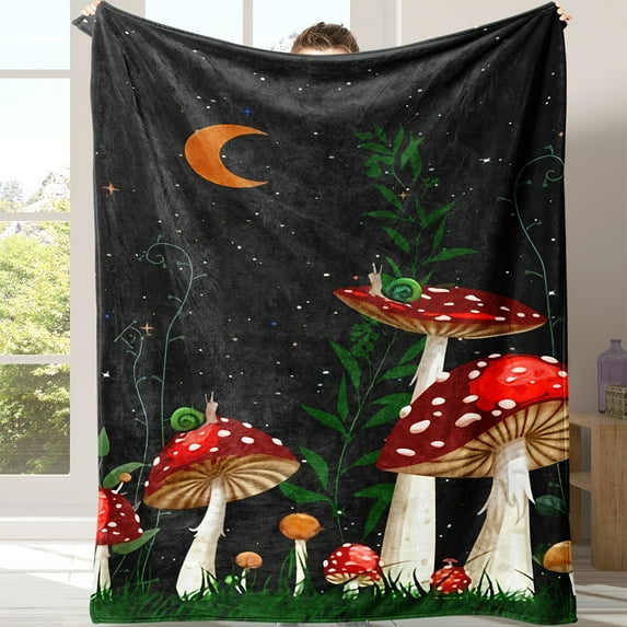 1pc Mushroom Snail Flannel Blanket Lunch Break Blanket Sofa Blanket Sofa Warm And Comfortable Soft Blanket For Gift Home Comfort And Lightweight Blanket Sofa Blanket Travel Camping Living Room Office
