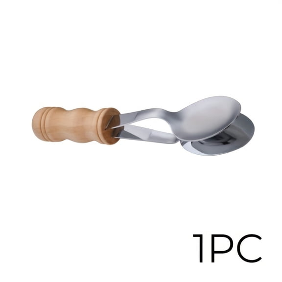 1pc Musical Spoons Percussion Instrument with Wooden Handle, Folk Percussion Instrument