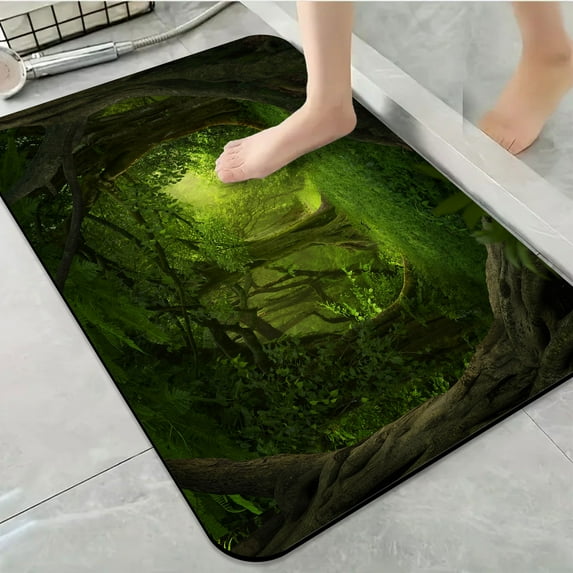 1pc Mysterious Green Forest Glade Bathroom Rug Bathroom Decor and ...