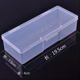 thumbnail image 1 of 1pc Nail Art Rectangle Plastic Transparent Storage Box Nail Rhinestone Brush Pen Buffer Grinding Files Organizer Container Case, 1 of 8