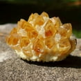 thumbnail image 1 of 1pc Natural Brazilian Citrine Crystal Cluster (400-600g)｜Wealth-Attracting & Energy Cleansing Stone｜Raw Mineral Geode with Wood Base, 1 of 9