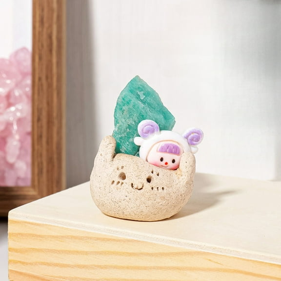 1pc Natural Crystal "Dou Ding" Rough Stone Set | Aries - Amazonite | 50g Energy Stones