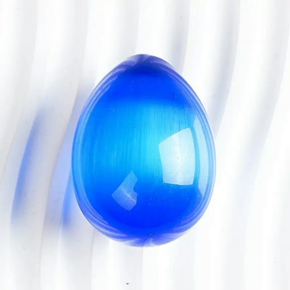 1pc Natural Crystal Eggs | Blue Tiger Eye Stone | 45x35mm Hand-Polished Mineral Specimen / Decor
