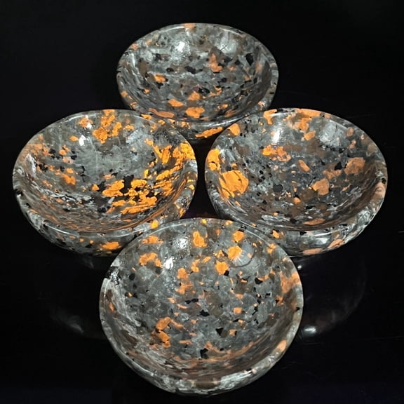 1pc Natural Fire Quartz Crystal Carved Bowl|Handcrafted Art Decor|Meditation Altar Piece|6.5cm Diameter