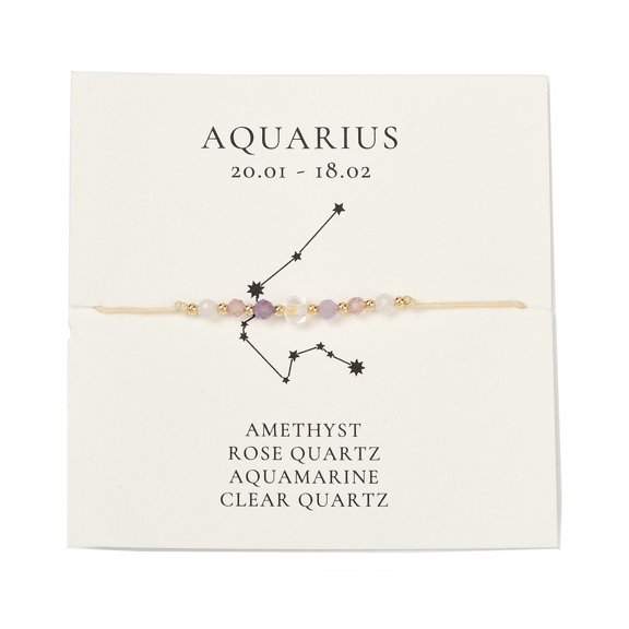 1pc Natural Gemstone Constellation Beaded Bracelets Aquarius Colorful 11 inch(28cm)