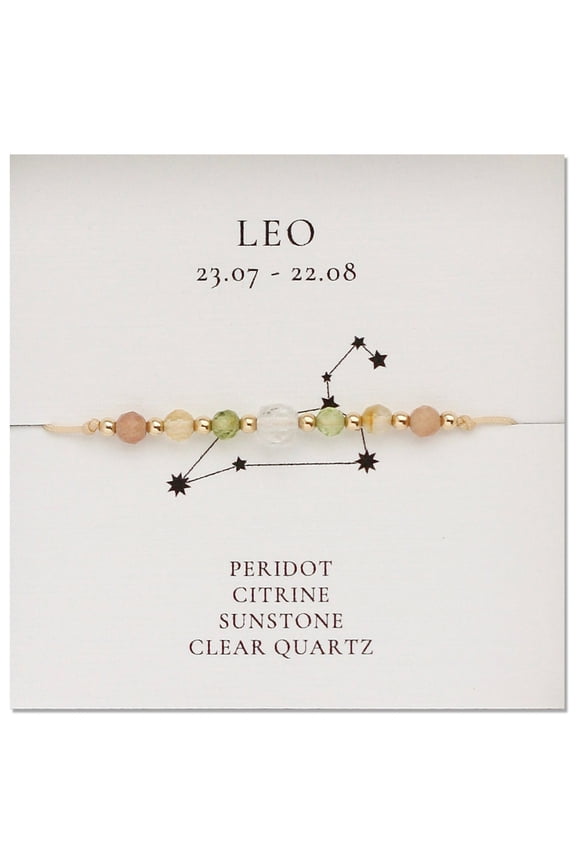 1pc Natural Gemstone Constellation Beaded Bracelets Leo Colorful 11 inch(28cm)