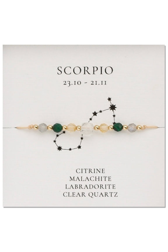 1pc Natural Gemstone Constellation Beaded Bracelets Scorpio Colorful 11 inch(28cm)