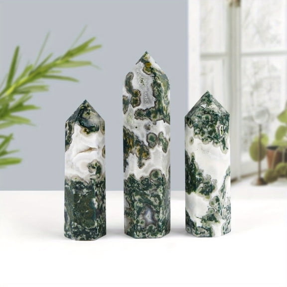 1pc Natural Green Agate Crystal Point | 10-11cm Handmade Healing Wand | Heart Chakra Stone Abundance Manifestor