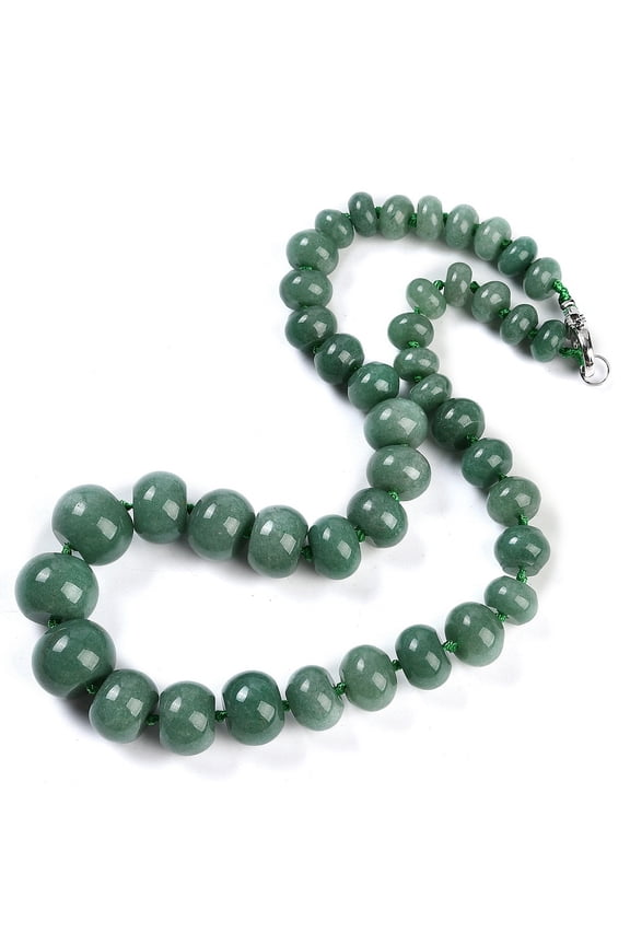 1pc Natural Green Aventurine Rondelle Graduated Beaded Necklaces for Women Men 19.49 inch(49.5cm)