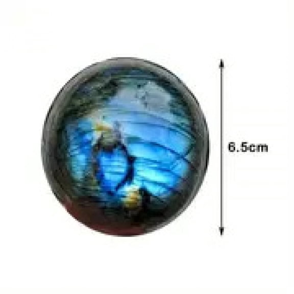 1pc Natural Labradorite Flash Sphere | 6.5cm 410g Handmade Energy Orb | Spectral Shield Stone Moonlight Vortex Desk Decor
