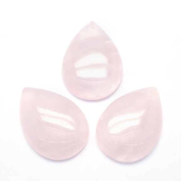 1pc Natural Rose Quartz Cabochons teardrop 33.5x24x6.5~7mm