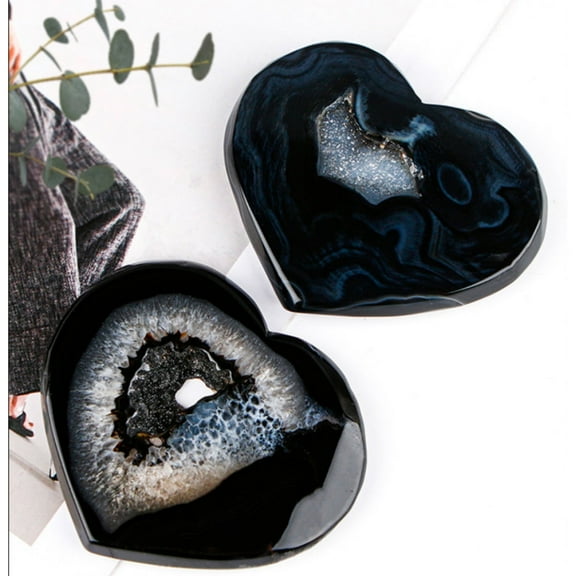 1pc Natural Sardonyx Ornaments | Geode Heart 6-9cm | Energy Healing, Spiritual Gift, Feng Shui Decor