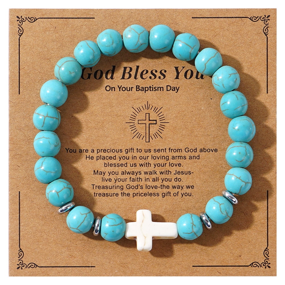 1pc Natural Turquoise Beads Stretch Bracelets for Women Men Inner ...