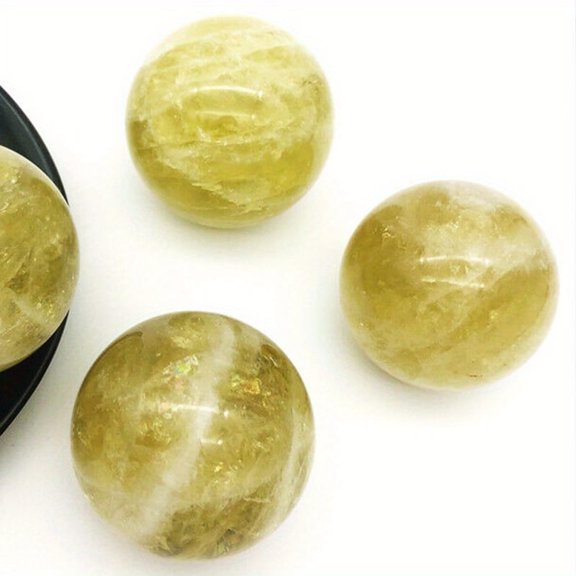 1pc Natural Yellow Crystal Sphere | Hand-Polished | 6-7cm~430g Options | Feng Shui Meditation Decor