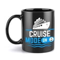 thumbnail image 1 of 1pc Nautical Cruise Ship Anchor Design Ceramic Mug 11oz Black Coffee Cup with CRUISE MODE ON Text White Blue Waves Ideal Birthdays Holidays Weddings Office Home Use Travel Mug Humo, 1 of 4