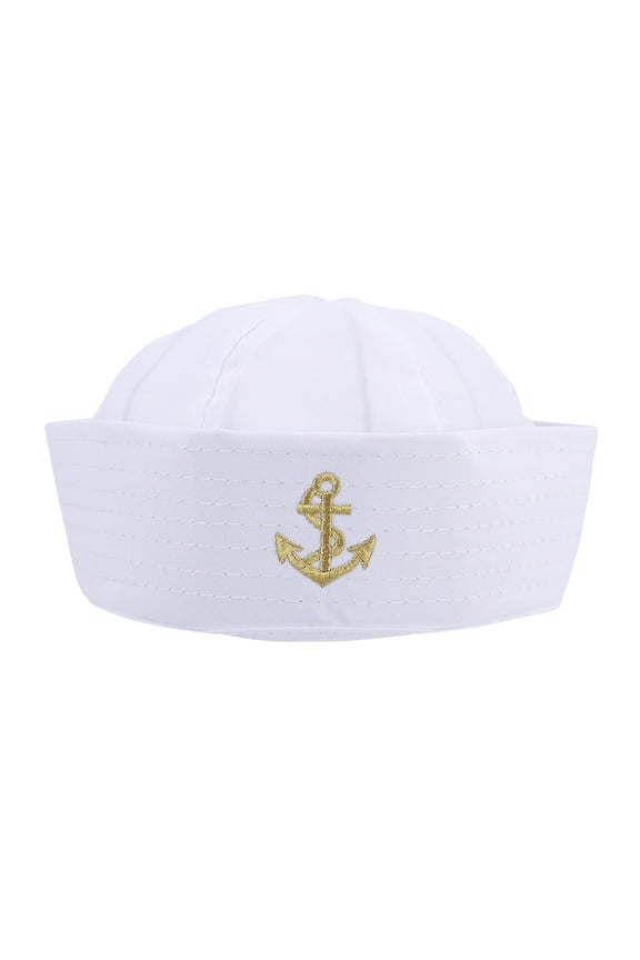 1pc Navy Marine Hat Summer Dome Hat Captain Sailor Hat Curled Sailor Hat