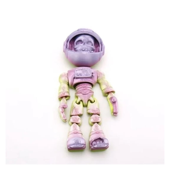 1pc New 3D-Printed Articulated Skeleton Astronaut Figurine - Movable Joints, Sliding Helmet, Space-Themed Collectible For Home Decor