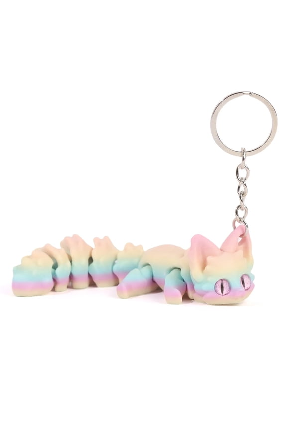 1pc New 3D Printing Fox Model Figurines With Keychain Tail Movable Ornament Backpack Decoration Pendant Home Tabletop Miniatures