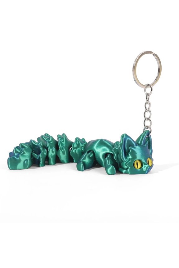 1pc New 3D Printing Fox Model Figurines With Keychain Tail Movable Ornament Backpack Decoration Pendant Home Tabletop Miniatures