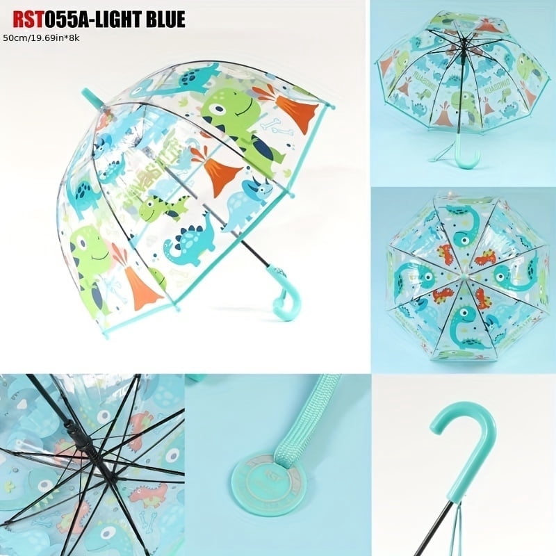 1pc New Colorful Princess Umbrella With Bag Edge Cute Transparent Plastic Printed Unicorn Umbrella