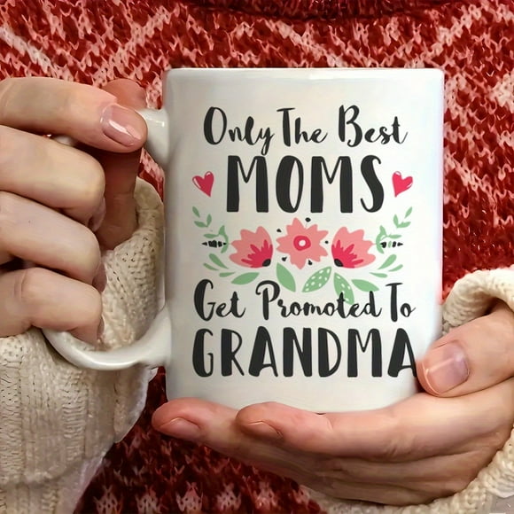 1pc New Grandma Gift -First Time Grandmother Mug-Promoted To Grandma Surprise Announcement-11oz Cup Reveal-Present From On Birthday, Mothers Day, Thickened, Large Size
