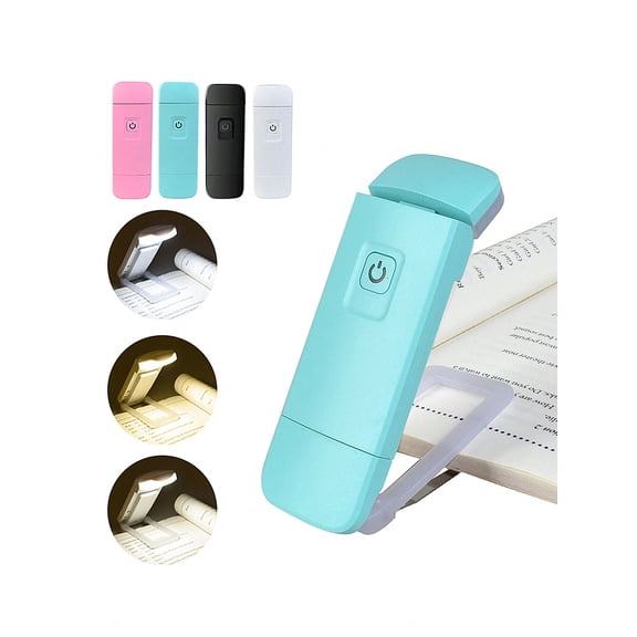 1pc New Mini USB Rechargeable Reading Light Portable Bookmark Light 3 Color Soft Lamp Adjustable Brightness LED Bookmark Light Bed Car Reading Light Home Office Dorm Lighting Gift
