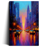 Topbout Art Modern Cityscape New York Chrysler Cab Canvas Art Gallery Wrapped - Living Room Office 12x 8 inch