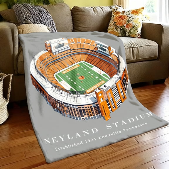 1pc Neyland Stadium Blanket - Heavyweight Stadium Print (Stands & Seating), Tear-Resistant All-Season Polyester Throw Suitable for, Camping, Tailgating - Gift for Hawkeyes Fans