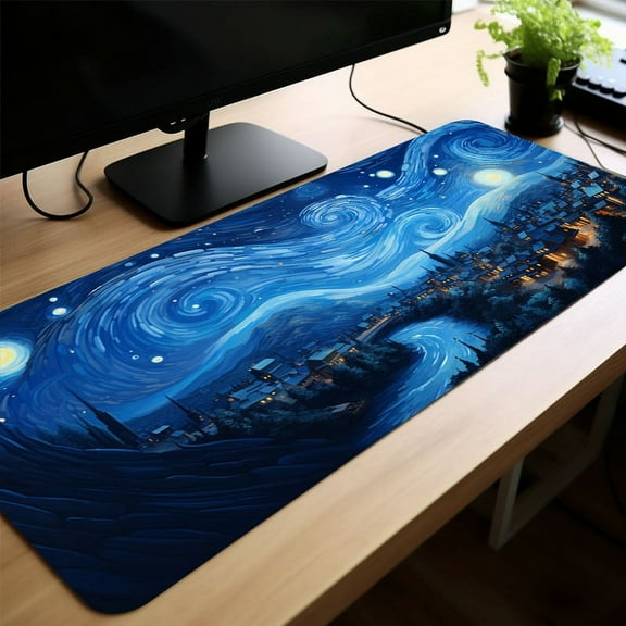 1pc Night Starry Sky Space Galaxy Mouse Pad Gamer Computer Large Mousepad XXL Mouse Mat Keyboard Pad Soft Natural Rubber Anti-slip Carpet Office Accessories