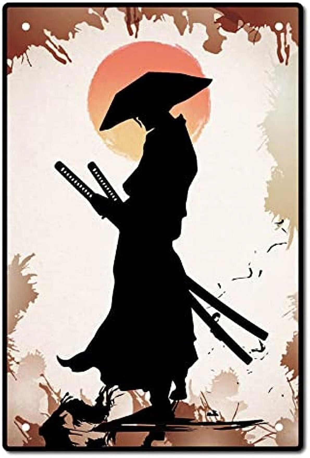 1pc Ninja Metal Sign Tin Plate Japanese Samurai Vintage Signs Plaque ...