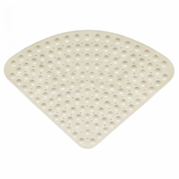 1pc Non-Slip Corner Bath Mat with Suction Cups & Drain Holes, 21x21in, PVC Shower Mat Bathtub Mat Machine Washable Floor Mat