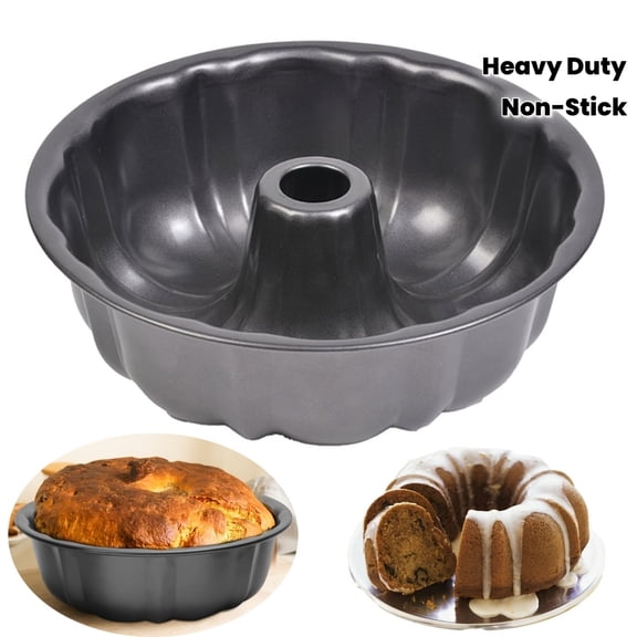 1pc Non-Stick Carbon Steel Round Baking Pan with Pumpkin, Bread & Cake Molds - Grooved Edges for Easy Demolding - Heavy-Duty for Suitable for Christmas Baking & DIY Kitchen Creations