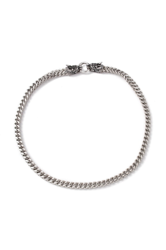 1pc Non-Tarnish 304 Stainless Steel Wheat Chains Necklace with Dragon Clasps for Men Women Stainless Steel Color 24.02 inch(61cm)