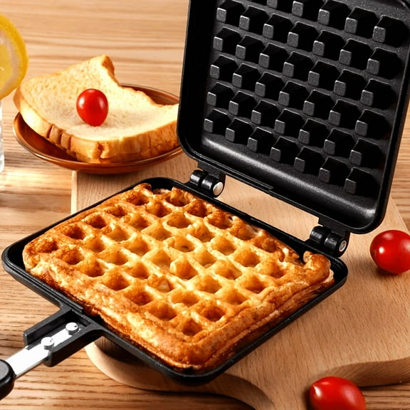 1pc Nonstick Waffle Maker Pan, Stove Top Waffle Skillet For Belgian Waffles Sandwich Toaster, Breakfast, Sandwich Maker Cookware, Kitchenware, Kitchen Accessories