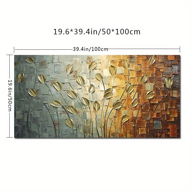 1pc Nordic Abstract Leaves Flowers Oil Painting, On Canvas Wall Art Posters Prints Wall Pictures