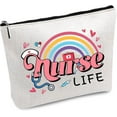 thumbnail image 1 of 1pc Nurse Makeup Bags Canvas Nurse Survival Kit Bag Cosmetic Bag Multi Purpose Pen Case Zipper Toiletry Travel Bag Case Purse Pouches Portable Gifts for Women Nursing Practitioner 10x7Inch Colorful, 1 of 5