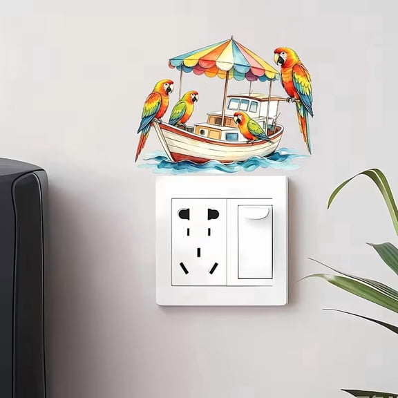 1pc Ocean Sailboat and Seagull Wall Sticker - Waterproof Removable PVC Decal for Home Decor, Ideal for Switches, Outlets, Bathroom, Bedroom, Living Room