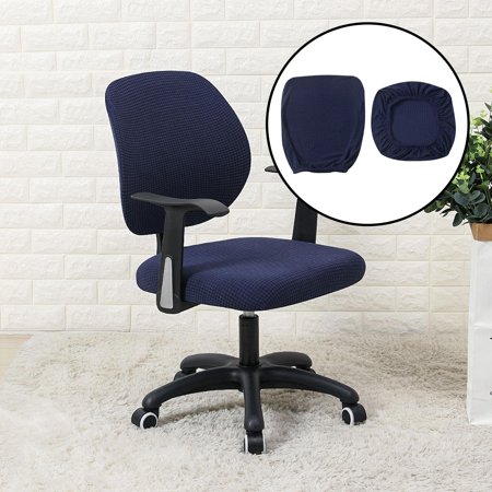 1pc Office Computer Chair Cover Split Stretchable Rotating Armchair Slipcover - Dark Blue, Computer Chair