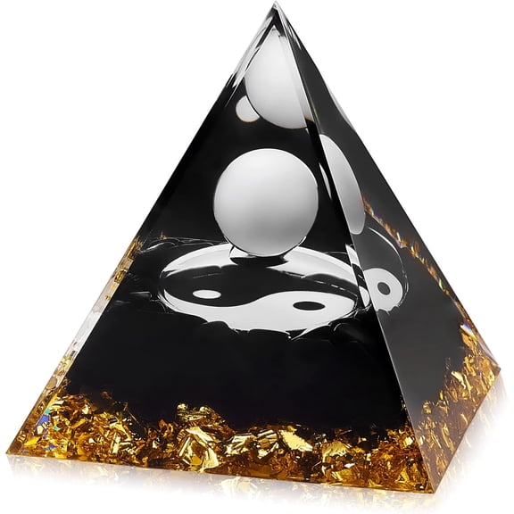 1pc Orgone Pyramid Protection Pyramid Reiki Positive Pyramid Chakra Pyramid for Success Health Lucky Anti-Stress Decor Gift Collection (Black) 60x60x62mm