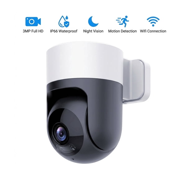 1PC HD 3MP WiFi Outdoor Dome Camera, IP66 Waterproof, 360 Panoramic Tracking, Full-Color Night Vision, AI Motion Detection, Smart Home Camera