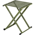 thumbnail image 1 of 1pc Outdoor Folding Stool, Heavy Duty Metal Portable Camping Chair with Breathable Nylon Seat Anti-Slid Leg Cover for Walking Hiking Fishing Gardening Bathroom Stool, Green 13.9x14.3x17.8inch, 1 of 9