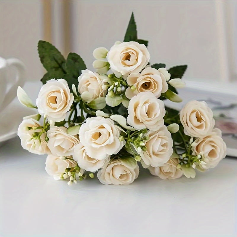 1pc, Outdoor Simulation of 15 Small Roses, UV Resistant Realistic ...